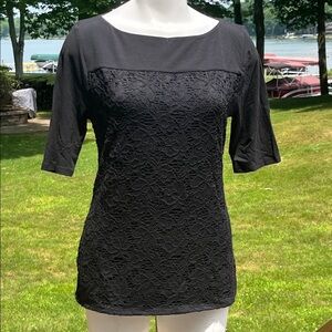 White House Black Market stretchy lace jersey L